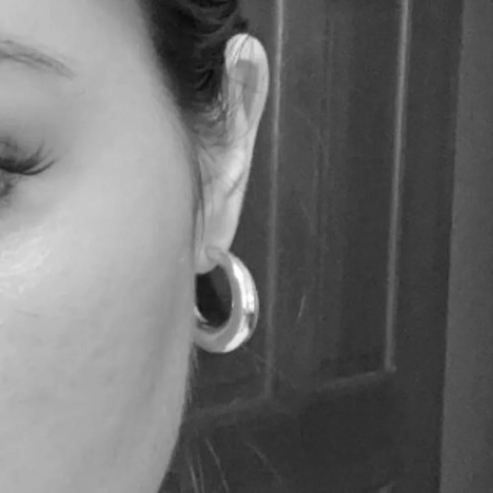 Metallic Yellow Gold Hoop Earrings